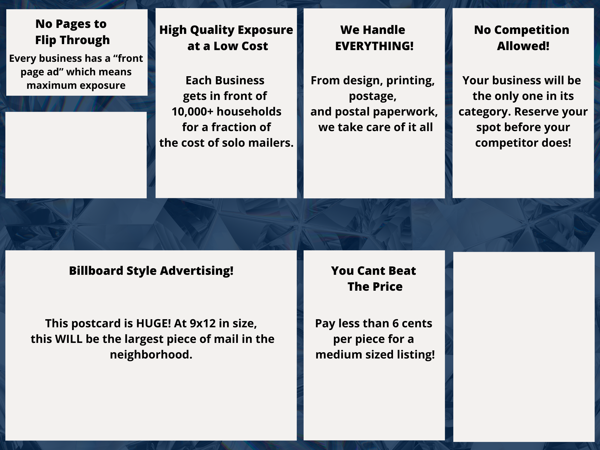 Preview of marketing postcard design